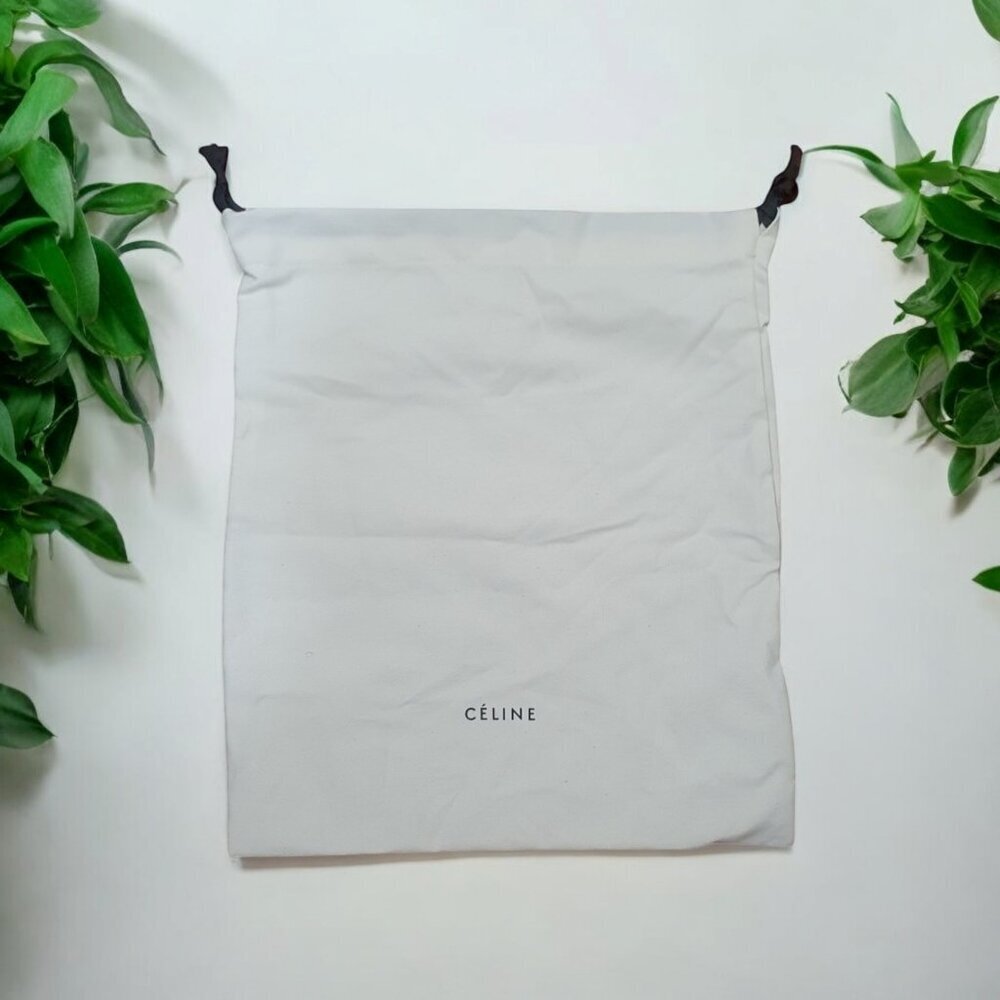 Authentic Celine Drawstring Dust Bag/Pouch CREAM Fabric Size 15x13 - Picture 2 of 6